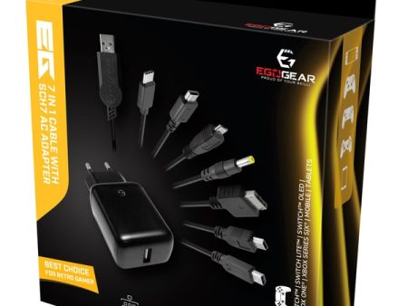 7 IN 1 OPLAADKABEL MET SNELLE EURO USB OPLADER VOOR CONSOLES, CONTROLLERS, MOBIEL EN TABLETS Sale