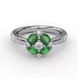 FANA Floral Emerald and Diamond Ring R1536E Cheap