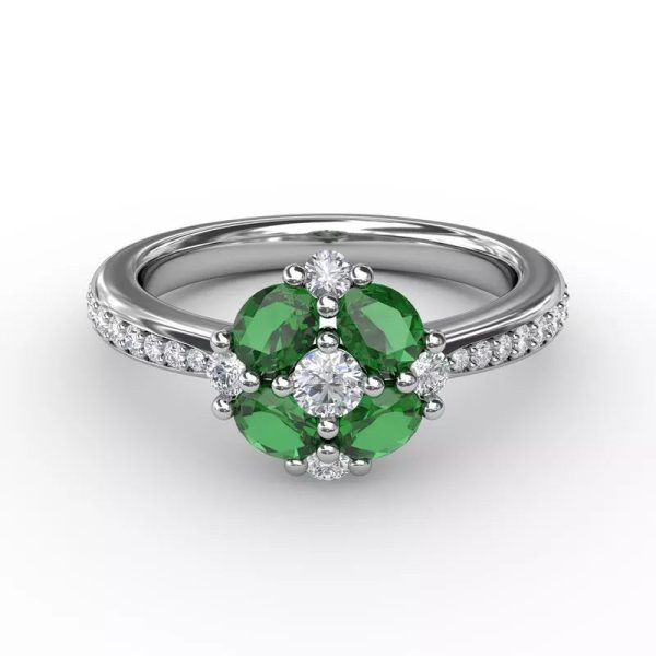 FANA Floral Emerald and Diamond Ring R1536E Cheap