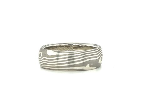 Custom Mokume Gane Palladium   Silver Band For Discount