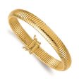 14K Polished 8.4mm Omega 7.25 Inch Bracelet For Discount