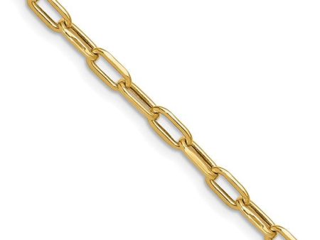 14K Semi-Solid 18 Inch Beveled Diamond Cut Paperclip Necklace on Sale