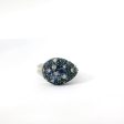 14K White Gold Pave Sapphire and Diamond Ring Fashion