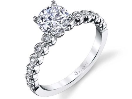 Sylvie Round Solitaire Engagement Ring S1512 For Cheap