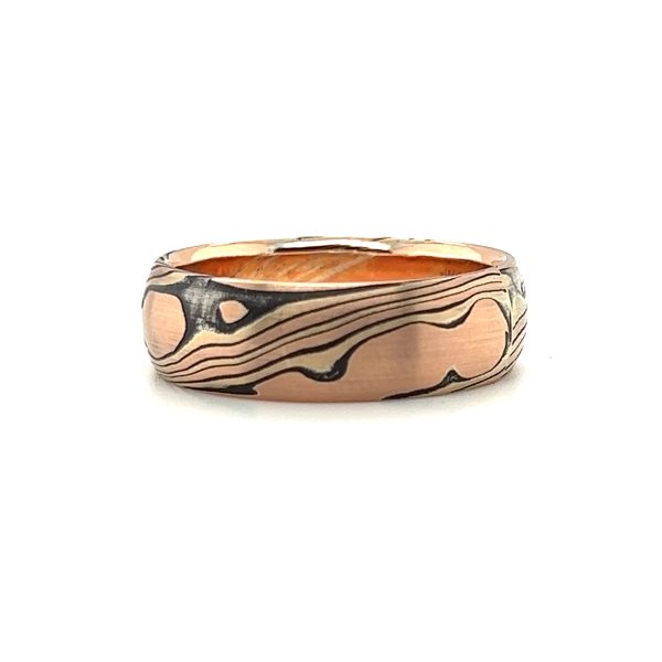 Custom Mokume Gane Palladium, 14k White Gold & Silver Band Online Hot Sale