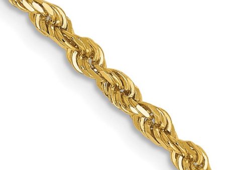 14K 2.5mm 18 Inch Diamond-Cut Rope Chain Online Hot Sale