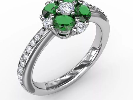 FANA Floral Emerald and Diamond Ring R1536E Cheap