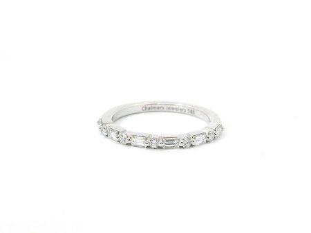 14K White Gold and Diamond Band Online now