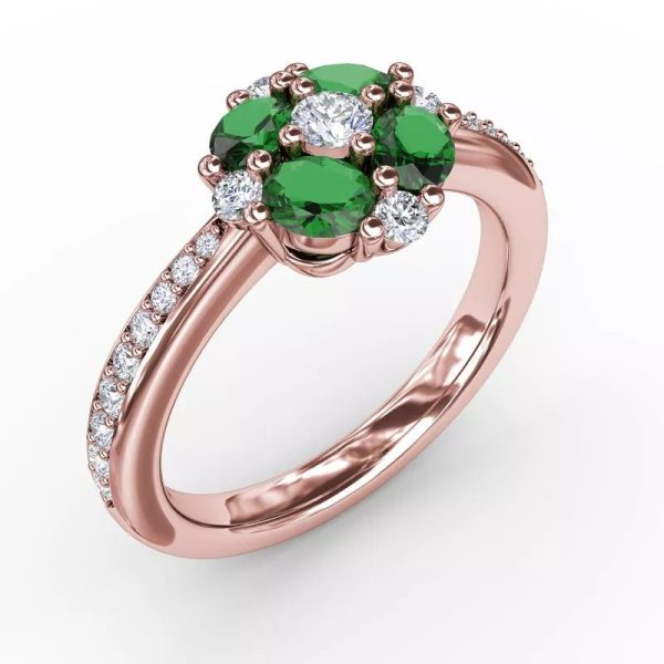 FANA Floral Emerald and Diamond Ring R1536E Cheap