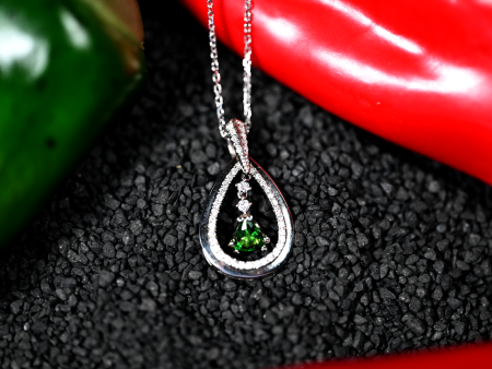 0.47CT Tsavorite Garnet and Diamond Custom Pendant Online Hot Sale