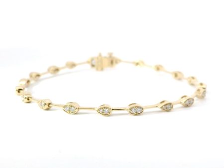 14K Yellow Gold and Diamond Bracelet Fashion