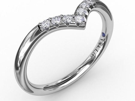 Fana Shared Prong Chevron Diamond Band 7316 Hot on Sale