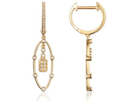 Luvente 14k Gold Diamond Dangle Earrings E03871 Discount