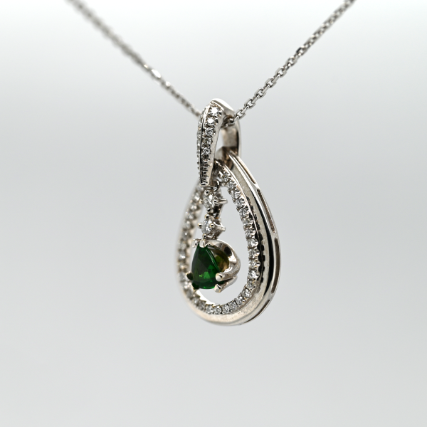 0.47CT Tsavorite Garnet and Diamond Custom Pendant Online Hot Sale