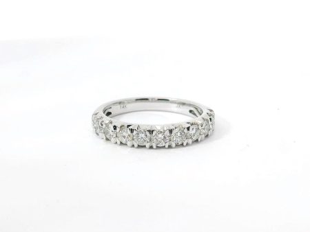 14K White Gold and Natural Diamond Band on Sale