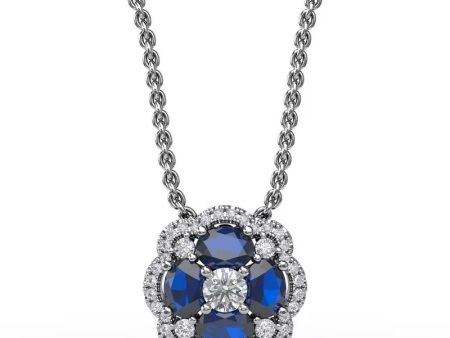 Fana Love in Bloom Sapphire and Diamond Pendant 1574 Hot on Sale