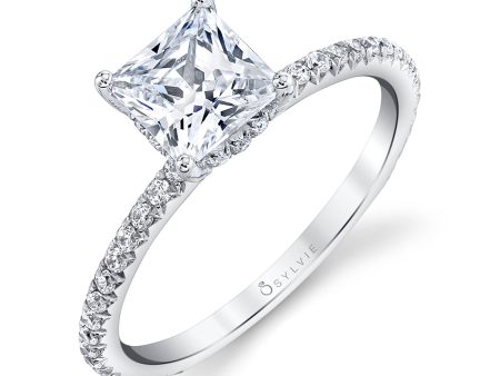 Sylvie Princess Cut Engagement Ring S2093 - PR For Sale