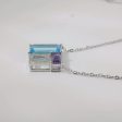 14K White Gold Blue Topaz and Amethyst Necklace Hot on Sale