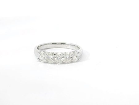 14K White Gold and Natural Oval Diamond Band Supply