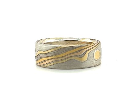 Custom Mokume Gane Gold & Silver Band on Sale