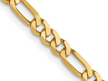 14K 3.25mm 20 Inch Flat Figaro Chain Online now