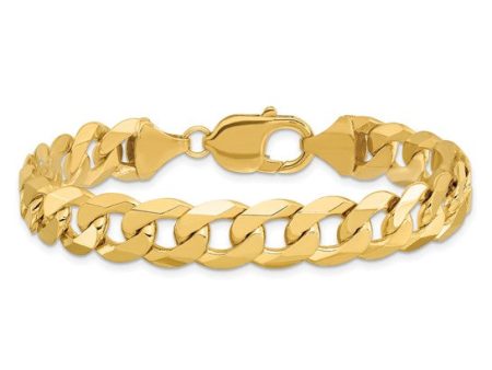 14K 9.5mm Flat Beveled Curb Bracelet Online now