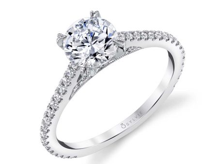 Sylvie Round Solitaire Engagement Ring SY471 For Sale