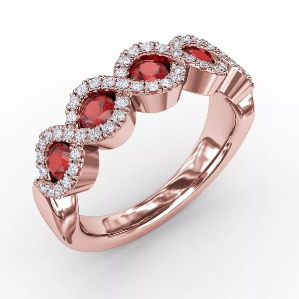 Fana Hold Me Close Ruby and Diamond Twist Ring Discount