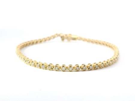 14K Yellow Gold Diamond Tennis Bracelet Online Hot Sale