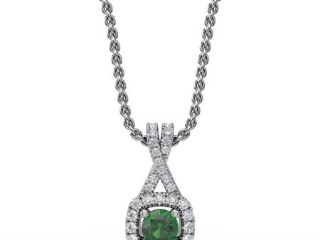 Fana Halo Emerald and Diamond Pendant 1631 For Discount