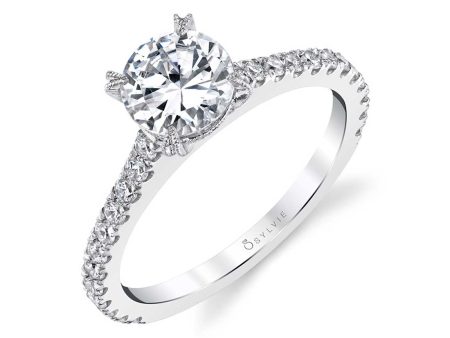 Sylvie Round Solitaire Engagement Ring SY097 Fashion