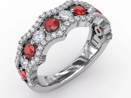 Fana Endless Romance Ruby and Diamond Wave Ring Supply