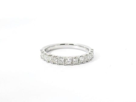 14K White Gold and Princess Diamond Band Online now