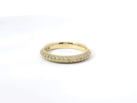 14K Yellow Gold and Diamond Pave Band Discount