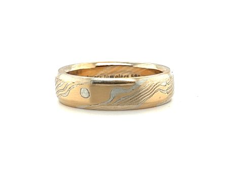 Custom Mokume Gane Gold & Silver Band For Discount