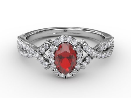 FANA Ruby and Diamond Twist Ring R1662R Online