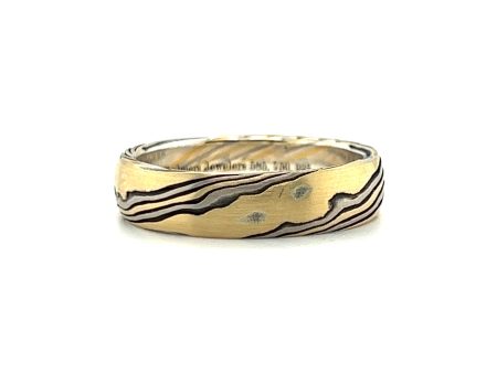 Custom Mokume Gane Gold & Silver Band Discount