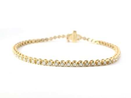 14K Yellow Gold Diamond Tennis Bracelet Online Hot Sale