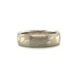 Custom Mokume Gane Palladium, 14k White Gold & Silver Band Hot on Sale