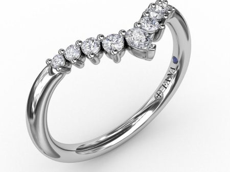 Fana Prong Set Chevron Diamond Band 7323 Online now