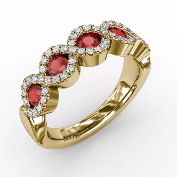 Fana Hold Me Close Ruby and Diamond Twist Ring Discount