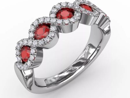 Fana Hold Me Close Ruby and Diamond Twist Ring Discount