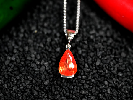 3.01CT Orange Sapphire Custom Pendant Fashion