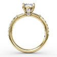 Fana Contemporary Diamond Solitaire Engagement Ring With Baguettes 3327 Sale