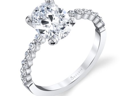 Sylvie Oval Engagement Ring S1P14-OV Hot on Sale