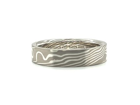 Custom Mokume Gane Palladium & Silver Band For Discount