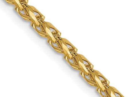 14K 2.1mm Diamond Cut Open Franco 18 Inch Chain Cheap