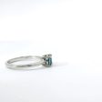 14K White Gold London Blue Topaz and Diamond Ring Discount