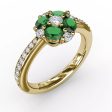 FANA Floral Emerald and Diamond Ring R1536E Cheap