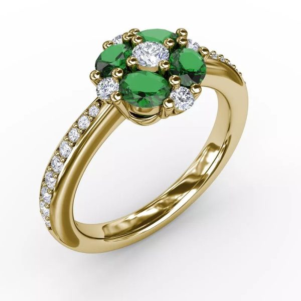 FANA Floral Emerald and Diamond Ring R1536E Cheap